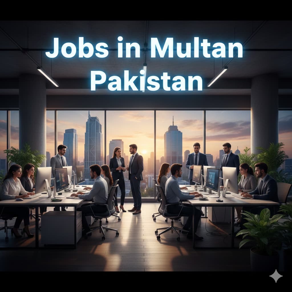 High-paying jobs in Multan Pakistan 2025 showing career opportunities, professional work environment, and top vacancies for skilled applicants.