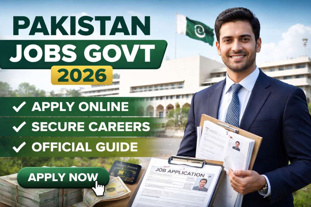 Pakistan jobs govt 2026 official thumbnail showing secure online application for government careers in Pakistan