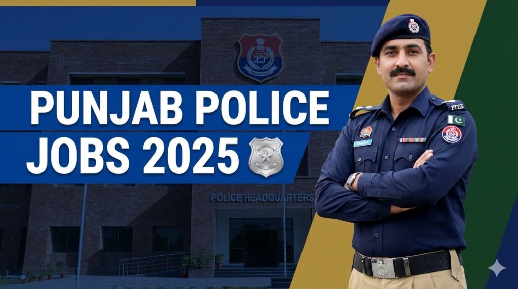 Pakistan Punjab Police Jobs 2025 recruitment showing uniformed Punjab Police officers representing secure government career opportunities in Punjab Pakistan