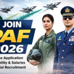 Join PAF 2026 official recruitment banner showing Pakistan Air Force officers, fighter jets, and national flag representing online application and career opportunities