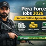 Verified Pera Force Jobs 2026 thumbnail showing uniformed security personnel with Pakistan flag and secure online application details